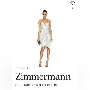 ZIMMERMANN White and Grey Dress Size 0